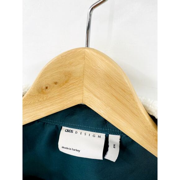 Asos white teal sherpa oversized shacket - Picture 2 of 3